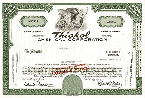 Thiokol Chemical Corporation - Certifikat O Zalihama