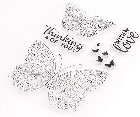 Razmišljanje o vama Butterfly Clear Marke za dekoraciju za izradu kartica i DIY ScretPooking alati za gumene