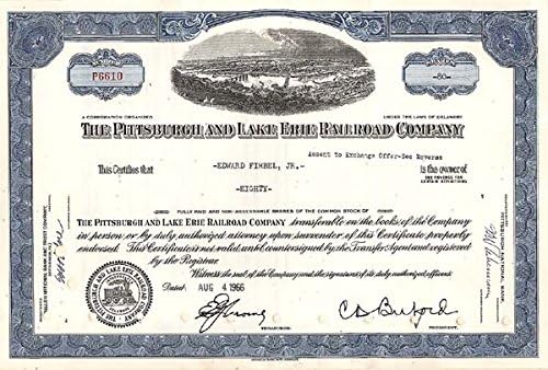 Pittsburgh i Lake Erie Railroad-certifikat zaliha