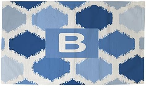 Ručni drvoprerađivači & Tkači Dobby tepih za kupanje, 2 sa 3 stope, monogramom slovo B, plavi Batik