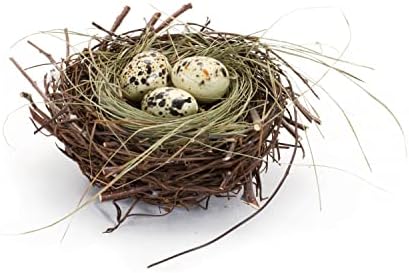 Gnijezdo merrose sa pjenačkim jajima, promjerom 6 inča, ukrasni uskršnji akcent, posteljina malim životinjama,