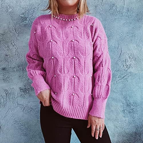 Kompleti za kabla PEARL CREW DREETERS za žene modni dugi rukav čvrsta boja udobna pletiva pulover skakač