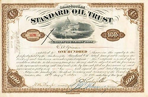 Standard Oil Trust potpisali John D. Rockefeller i Clement A. Griscom-Stock certifikat
