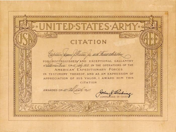 Citiranje Vojske Sjedinjenih Država sa štampanim potpisom Johna J. Pershinga-Autograms