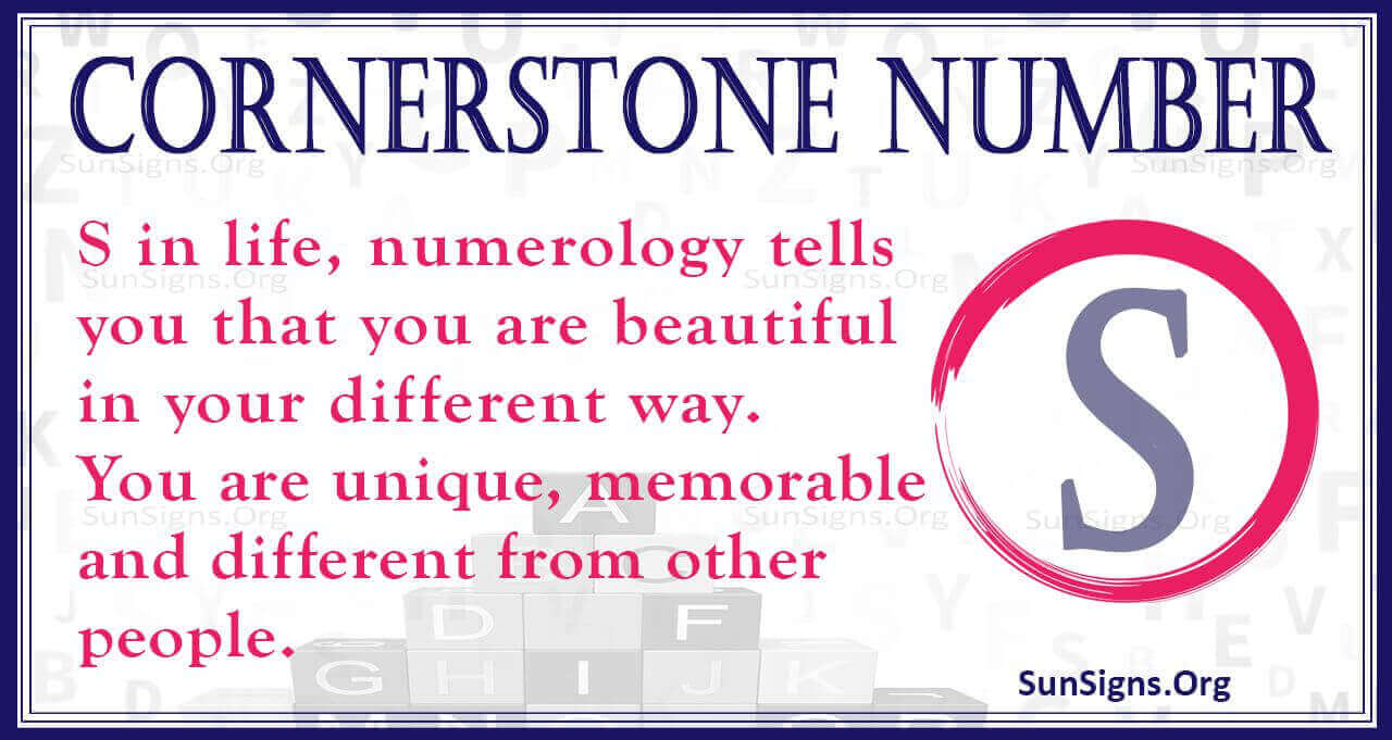 Numerology Cornerstone - S: How the Letter S Shapes Your Path in Life